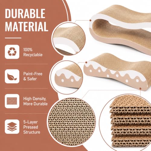 Simple Delxue 2 in 1 Cat Scratcher Cardboard Lounge Bed (2 IN 1 Large Wave)