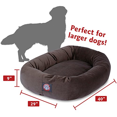 Villa 32 Inch Shredded Memory Foam Dog Bed for Medium Sized Dog 32x23x7 Inch (Navy)