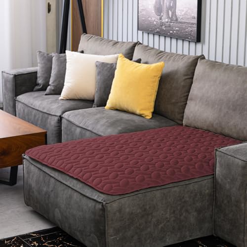 Pet Bed Cover Dog Bed Blanket for Sofa and Furniture Waterproof New Pattern Design (40x50 Inch (Pack of 1) / Burgundy)
