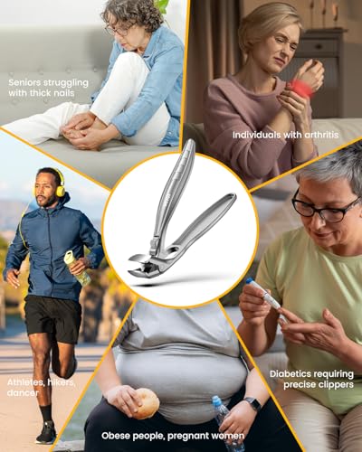 Curved Toenail Clippers for Seniors (Silver / Medium)