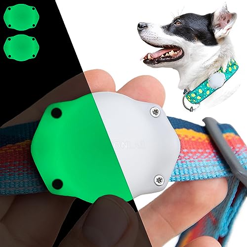 AirTag Dog Collar Holder (2 Pack (Glow in the Dark))