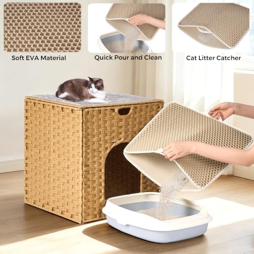Cat Litter Box Enclosure (18.2'' L x 18.2'' W x 20.5'' H / Natural)