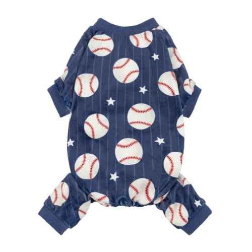Baseball Dog Fleece Pajamas (Baseball / Large)