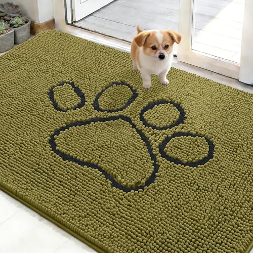 Dog Door Mat for Muddy Paws 48x30 (Willow Green / 48" X 30")