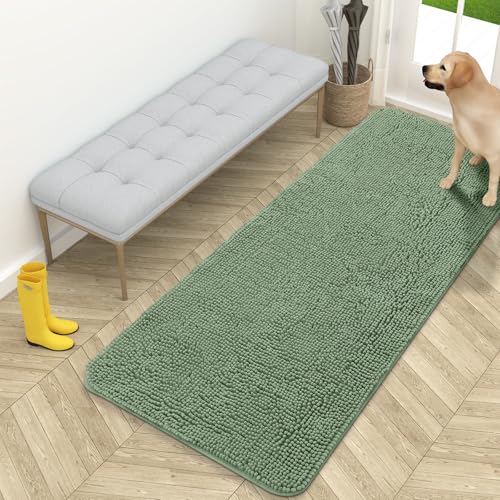 Dog Door Mat for Muddy Paws 59x24 (Olive Green / 59" X 24")