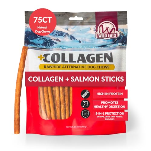 Salmon Collagen Sticks for Dogs (17.2 Ounce (Pack of 75))