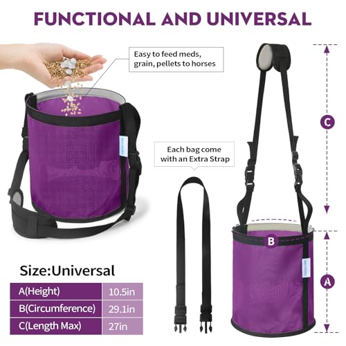Horse Feed Bag for Grain (Purple)