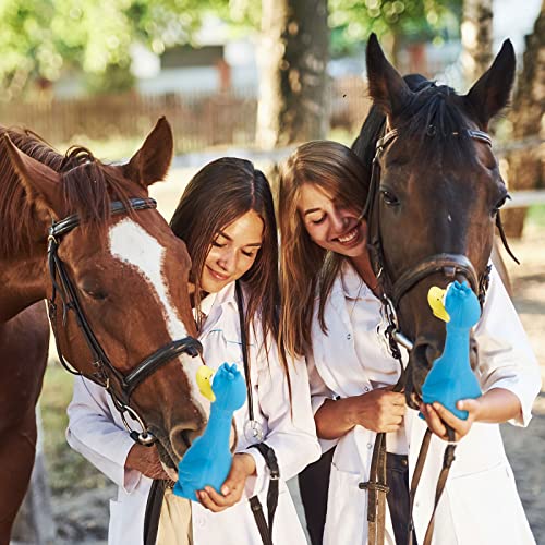 1 Pcs Horse Toys Latex Squeaky Squeeze Chicken Squeak Turkey Balls for Play Fake Screaming Chicken Toys for Horses Soccer Ball for Reduce Separation Anxiety Noise Maker (Blue)