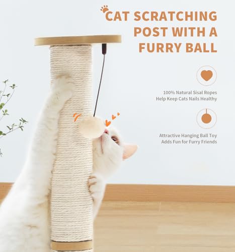 Made4Pets Cat Scratching Post for Indoor Cats with Ball Track 23.4" (23.4"H)