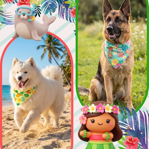 50 Pcs Dog Bandanas Bulk for Summer (Summer / 31.5 x 21.7 x21.7 Inch)