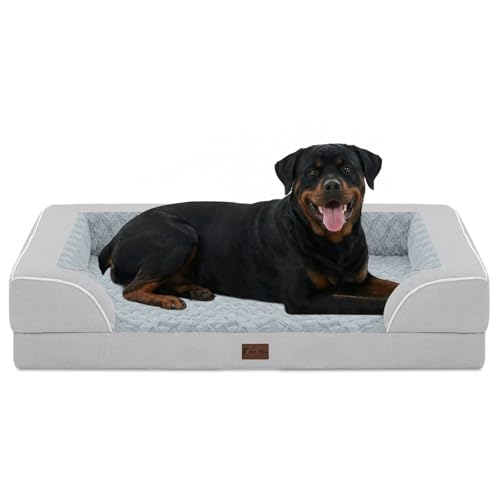 Orthopedic Dog Bed for Extra Large Dogs (Light Grey / 48.0"L x 30.0"W x 8.5"Th)