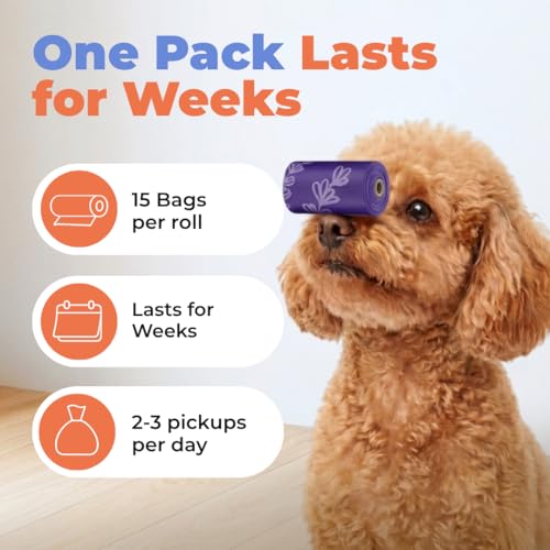Poop Bags for Dogs (Purple (Lavender Scented) / 150 Bags)