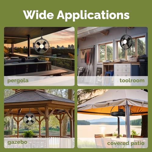 24.8'' Waterproof Outdoor Ceiling Fan (4 blades- Black)