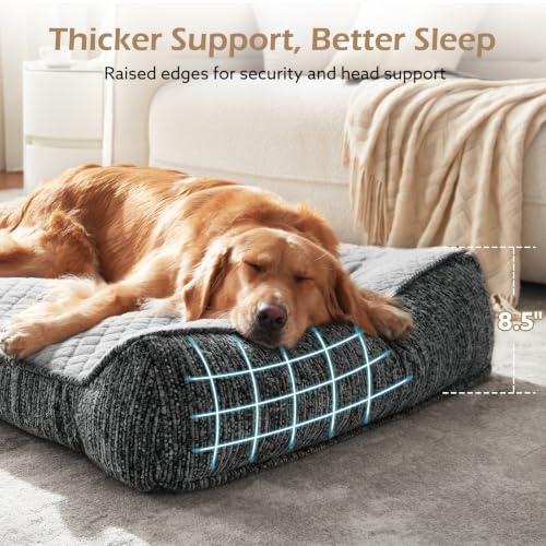 XL Orthopedic Dog Bed for Large Dogs (XL(42"L x 30"W x 8.5"Th) / Light Grey)