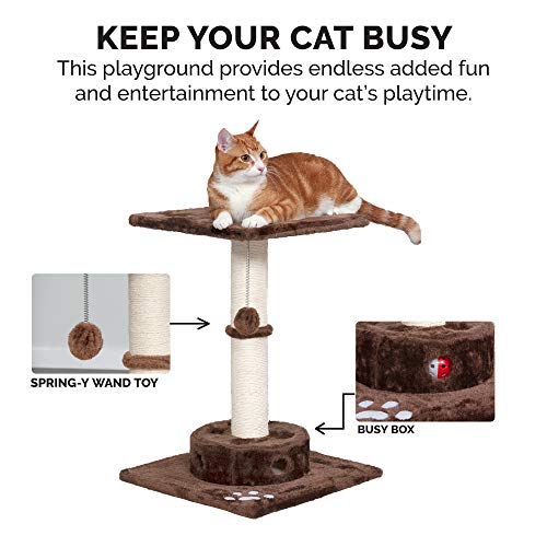 22.5" Tall Cat Tree for Indoor Cats (Cat Tower / Scratching Post Playground (Brown))