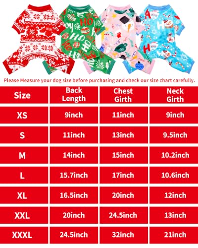 4 Pack Christmas Velvet Dog Pajamas for Medium Dogs (Medium)