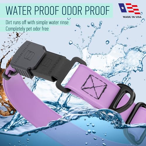 Biothane Waterproof Dog Collar with Herm Sprenger Stainless Steel Quick Release Buckle (W 3/4" x L 12"-19" / Amethyst Purple)