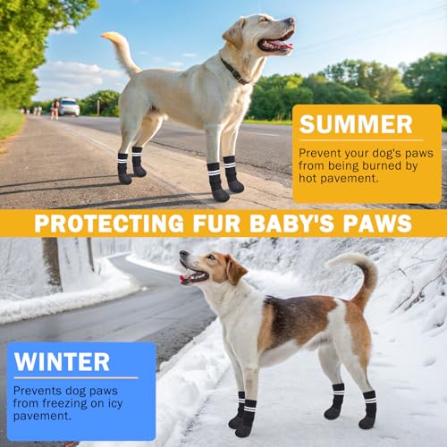 Anti Slip Dog Boots & Paw Protectors for Hardwood Floor (Black / Small(Paw width 1.73in/4.4cm))