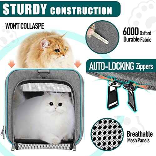 Large Cat Carrier Soft (Grey / 18.1"L x 11.8"W x 11.8"H)