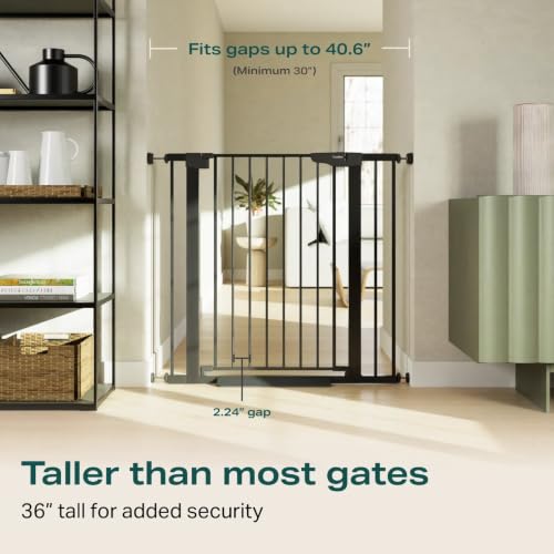 36 in Extra Tall Baby Gate for Doorways (Black / 30-40.6"W x 36"H)