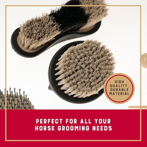 6 Piece Horse Grooming Kit (Black/Tan)