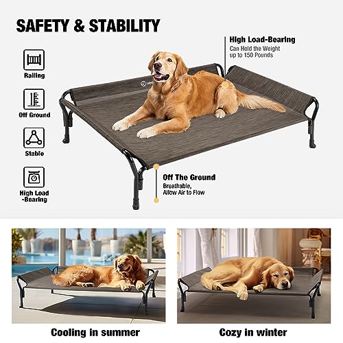 Cooling Elevated Dog Bed (Brown / 47.0"L x 32.0"W x 12.0"Th)
