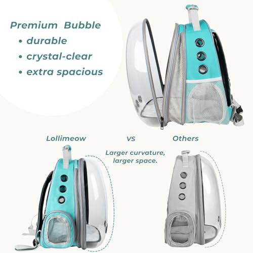 Expandable Bubble Cat Carrier Backpack (Front Expandable-Green)