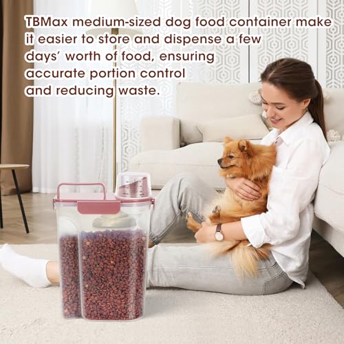 Portable Dog Food Storage Container 5 to 7 Lbs (Dusty Rose / 6 Qt)