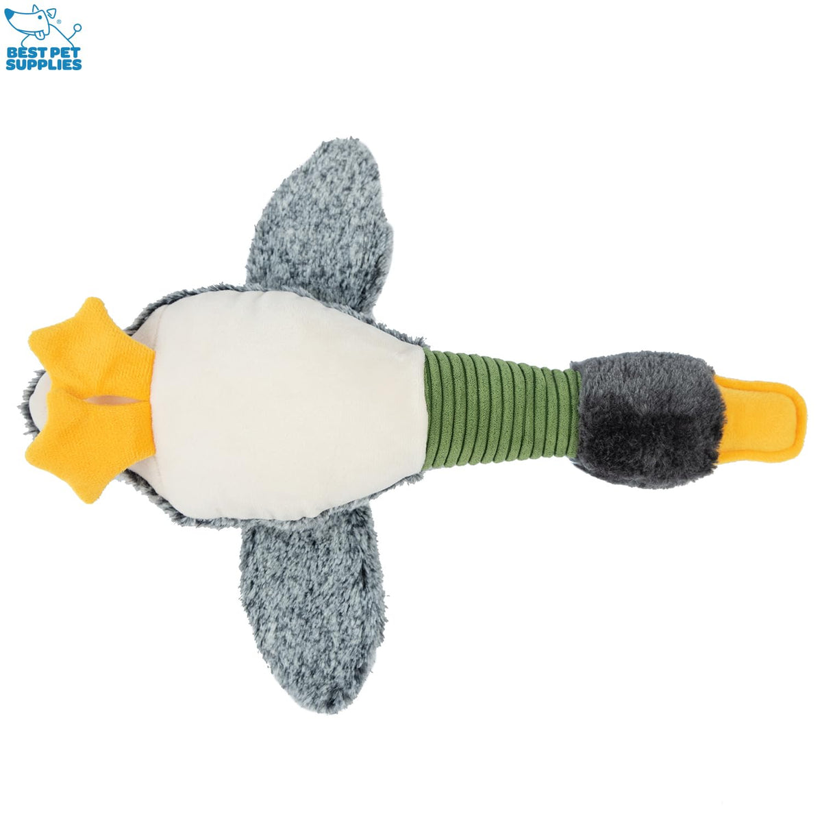 Interactive Squeaky Dog Chew Toy (Mallard Duck Wing (Gray) / Large)