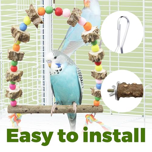 Bird Swing & Chew Toy for Parakeets (multicolored)