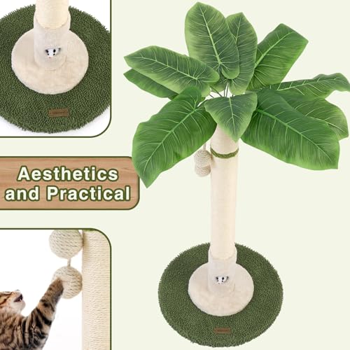 Cat Scratching Post for Indoor Cats (35.4-White / 35.4in)