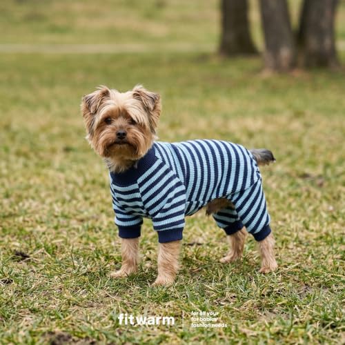 Blue and White Striped Dog Pajamas (X-Large / Blue)