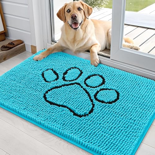 Dog Door Mat for Muddy Paws 36x24 (Aqua Blue / 36" X 24")