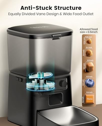 2.4 GHz Wi Fi Automatic Cat Feeder (Black 2.4GHz Wi-Fi Wired)