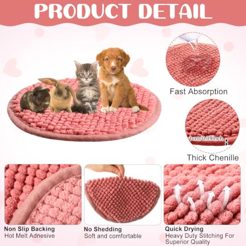 4 Pcs Guinea Pig Cage Liner (Mixed Color / Diameter 12 Inch / Low Pile Chenille)