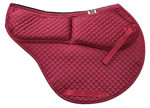 All Purpose Contoured Correction Saddle Pad with Adjustable Memory Foam Inserts for Custom Support (Burgundy)