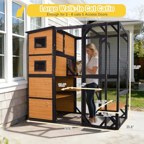 Large Catio Cat Enclosure Window for Outdoor Cats