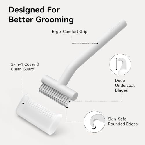 Undercoat Rake for Dogs (White)