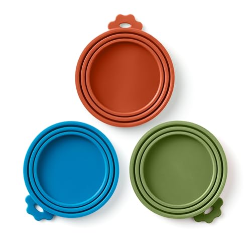 3 Pack Universal Pet Food Can Covers Lids (Woodland Glow / 3 Piece Set)
