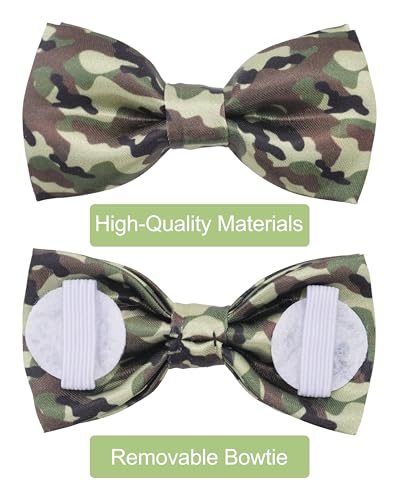 10 Pack Camo Dog Bowties for Large Dogs Sliding on Collar (M/L)
