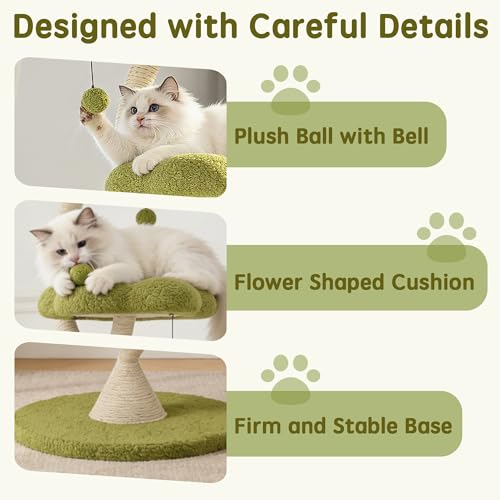 48" Flower Cat Tree (Green-3 Tiers)