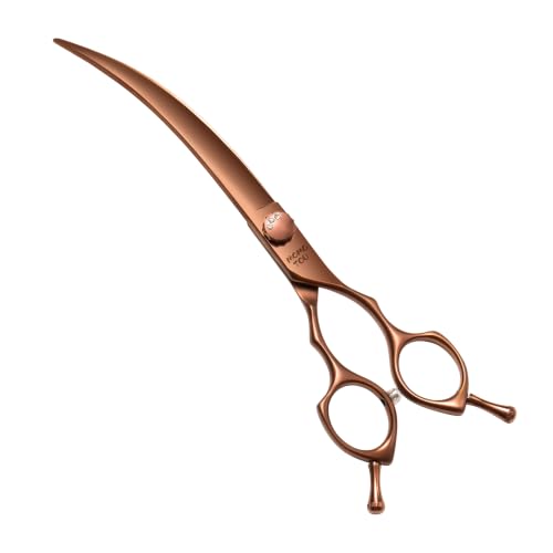 45° Super Curved Dog Grooming Scissors 7.5'' Matte Bronze (Antique Bronze)
