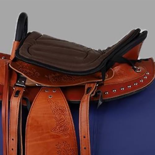 Saddle Tush Cushion Western Long Saddle Pad Horse Riding Seat Saddle Cushion Pad (50X40cm / BROWN)