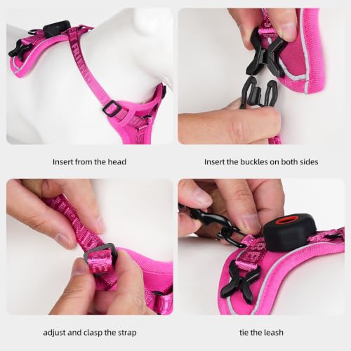 Cat Harness Leash Set with AirTag Holder (Pink for Airtag / S)