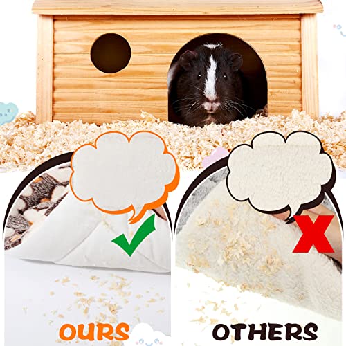 6 Pieces Guinea Pig Bed Plush Hamster Mat Bunny Bed Small Animal Sleeping Bedding Pads with Cleaning Dustpan Brush for Chinchilla Squirrel Hedgehog Small Animals (Vivid Color)