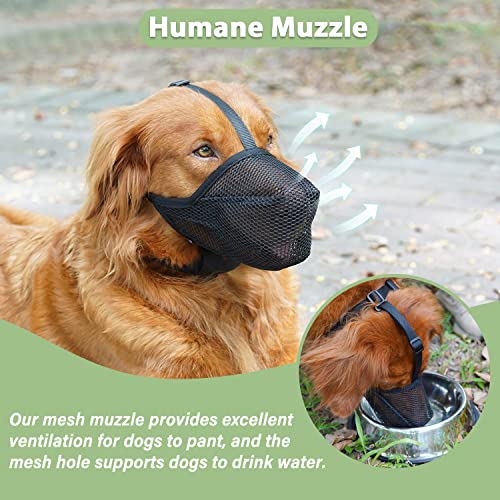 Dog Muzzle Patented Soft Mesh Muzzle for Scavenging (S-(Snout:8½"-9½"))
