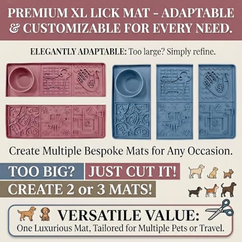 Dog Lick Mat Large 11.2 x 16.7 in Slow Feeder with Strong Suction (Gray)