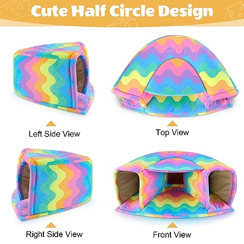 Washable Guinea Pig Hideout Large Cozy Bed for Small Pets (Rainbow)