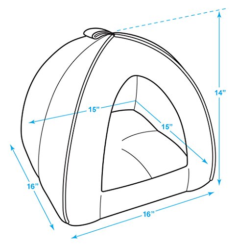 Cat Bed for Indoor Cat (Beige Corduroy / 16" x 16" x H:14")