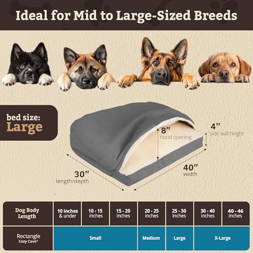 Rectangle Cozy Cave Dog Bed (Anthracite / Large)
